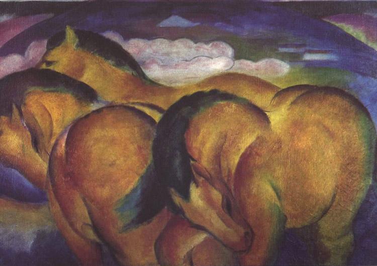 Franz Marc Little Yellow Horses (nn03) Sweden oil painting art